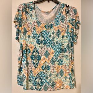 Roz & Ali Cold-Shoulder Blouse